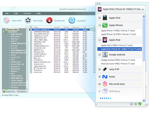 Hauptschnittstelle von Any DVD Converter