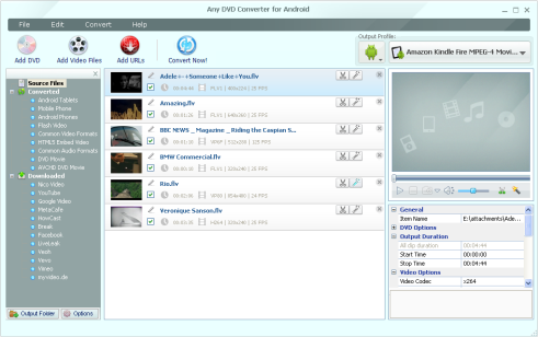 Main Windows of Any DVD Converter for Android