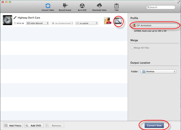 make gif via Any Video Converter