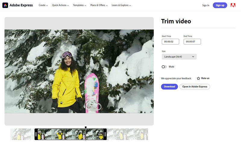 adobe free video trimmer