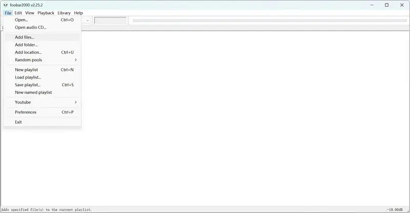 add files to foobar2000